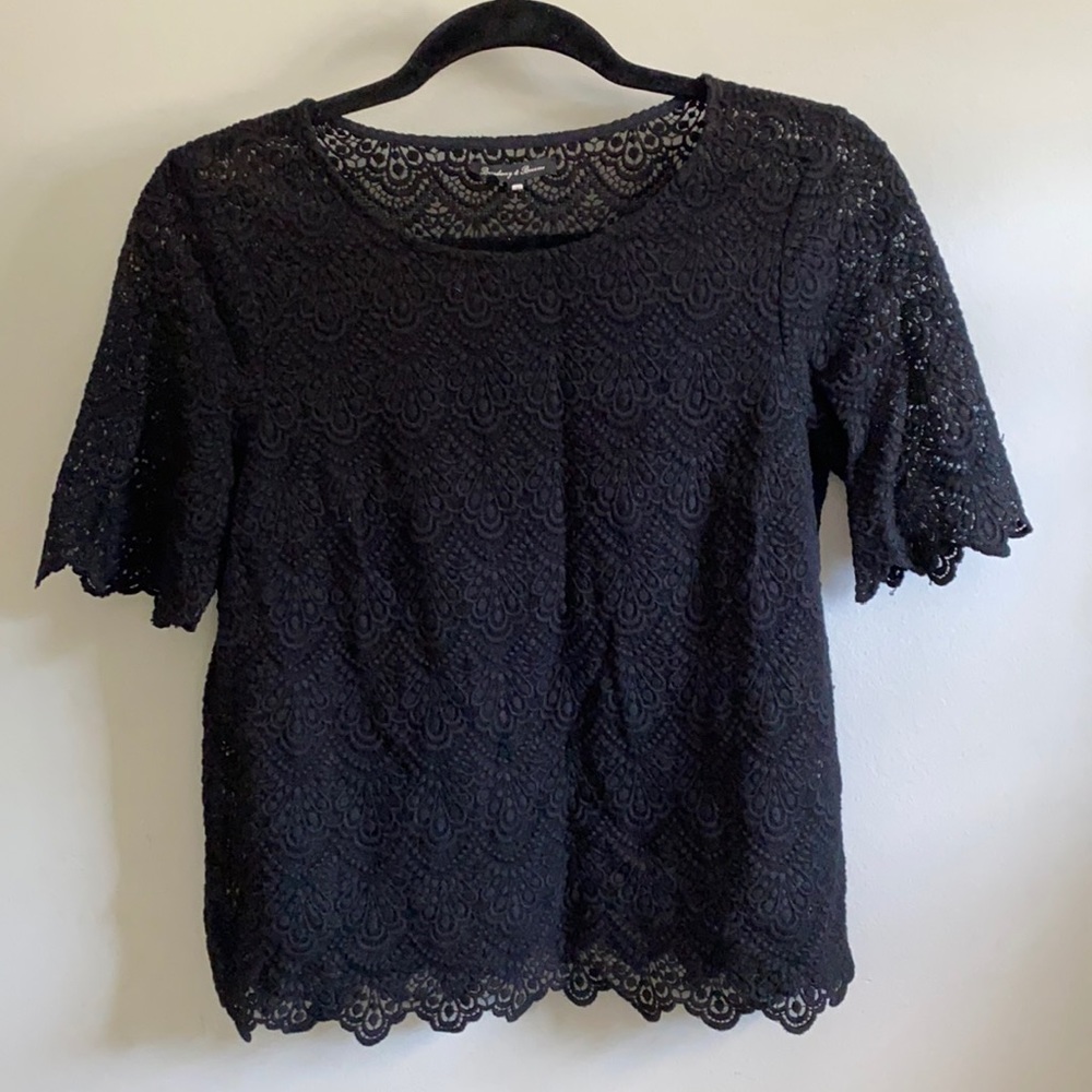 Beautiful Black Lace Overlay Blouse